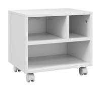 HOMCOM Mueble de Impresora con Ruedas Soporte de Impresora con Compartimentos Abiertos para Oficina Estudio 40x30x36 cm Blanco