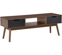 HOMCOM Mueble de TV Mesa de Salón para Televisión de 50 Pulgadas con 2 Cajones y Compartimento Abierto Estilo Moderno 122x39x46 cm Marrón