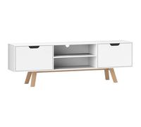 HOMCOM Mueble de TV con cajones y estantes abiertos MDF 150x39x50 cm Blanco Aosom España