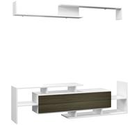 HOMCOM Mueble de TV con Estante de Pared Estantes Abiertos y Armario de Madera Blanco y Negro Aosom España