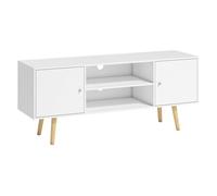 HOMCOM Mueble de TV Elegante con 2 Puertas y Estantes para Televisores hasta 55" 120x34x50cm Blanco Aosom España