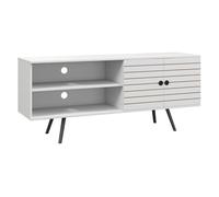 HOMCOM Mueble de TV para Salón Mesa para Televisores de 65 Pulgadas Mueble para TV Moderno con 2 Estantes Abiertos y 1 Estante Ajustable 145x38x65 cm Blanco