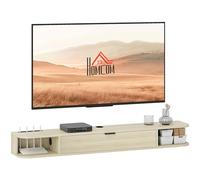 HOMCOM Mueble de TV Suspendido 60 Pulgadas 140x24x16 cm Madera Natural