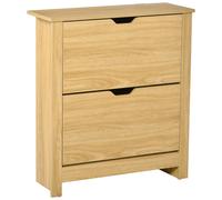 HOMCOM Mueble de zapatos entrada, armario de zapatos mueble de entrada y pasillo - 2 puertas abatibles 2 compartimentos