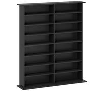 HOMCOM Mueble librería porta CD de 16 estantes de diseño moderno en madera, 106.5x24x126.3 cm, negro Aosom España