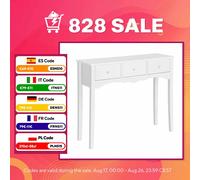 HOMCOM Mueble Mesa Recibidor Entrada Tocador Consola con 3 Cajones 100x32x85cm