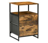 HOMCOM Mueble Organizador Cajonera de Tela con Cajones Plegables Estante Abierto y Marco de Acero Estilo Industrial para Salón Recibidor Dormitorio 45x40x70,5 cm Marrón Rústico