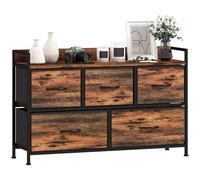 HOMCOM Mueble Organizador con Cajones Plegables 98x29x63 cm Marrón Rústico