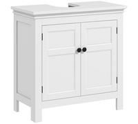 HOMCOM Mueble para Debajo de Lavabo Moderno Mueble de Baño con Estante Ajustable y Puertas Magnéticas 60x30x60 cm Blanco