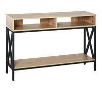 HOMCOM Mueble para Recibidor con 2 Compartimientos y Estante Consola para Recibidor Entrada Pasillo 120x23,5x75cm Roble y Negro Aosom España