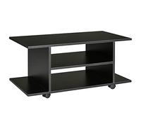 HOMCOM Mueble para Televisión Mesa para TV con Estantes y Ruedas con Bloqueo Superficie de Melamina 40x40x80 cm Negro Aosom España