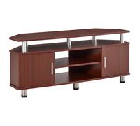 HOMCOM Mueble para TV clásico de salón con 2 estantes y 2 armarios, en MDF y acero inoxidable, Marrón, 120x39.5x52cm Aosom España