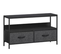 HOMCOM Mueble para TV de 119,38 cm con cajones plegables de tejido y balda de metal y MDF, 98x29x56 cm, Negro Aosom España