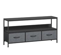 HOMCOM Mueble para TV de 140 cm con Cajones Plegables de Tela y Estante de Metal y MDF 120x29x56 cm Negro Aosom España