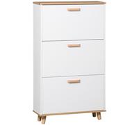 HOMCOM - Zapatero para zapatero estilo escandinavo (3 tapas, aspecto madera, 70 x 23,5 x 122 cm), color blanco