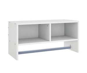 Homcom - Mueble Perchero de Pared con Ganchos para Colgar en el Pasillo, Perchero y Estante de Almacenamiento con Barra, Organizador de Abrigos (Blanco)