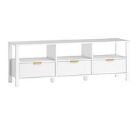 HOMCOM Mueble TV 152 cm, mueble para televisor de 165,1 cm con 3 cajones y 3 estantes abiertos, 152x39,5x50cm, blanco Aosom España