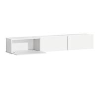 HOMCOM Mueble TV flotante, montaje en pared, 3 cajones, gran espacio de almacenamiento, 180 cm, tablero de partículas, Blanco