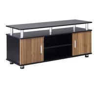 HOMCOM Mueble TV hasta 140cm con armarios y estantes en madera y aluminio, 120x40x52.2cm Aosom España