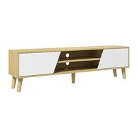 HOMCOM Mueble para TV de Salón Moderno con 2 Puertas 2 Estantes 5 Patas para Televisores hasta 65'' 150x30x42 cm Estilo Roble Aosom España