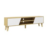 HOMCOM Mueble para TV de Salón Moderno con 2 Puertas 2 Estantes 5 Patas para Televisores hasta 65'' 150x30x42 cm Estilo Roble Aosom España