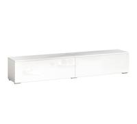 HOMCOM Mueble TV Suspendido 180 cm con Puertas de Presión, 180x33x30 cm, Blanco Brillante Aosom España