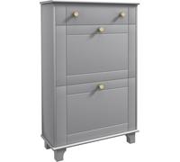 HOMCOM Mueble Zapatero Estrecho Zapatero Entrada Recibidor con 2 Cajones Abatibles y 1 Cajón Extraíble para 8 Pares de Zapatos para Pasillo 60x23,5x98,5 cm Gris