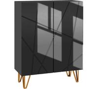 HOMCOM Mueble Zapatero Moderno Zapatero de Entrada Recibidor con Estantes Ajustables Cierre Suave para 15-20 Pares de Zapatos Zapatero Estrecho para Pasillo 72x31,5x95 cm Negro Brillo