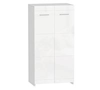 Homcom mueble zapatero, armario para zapatos moderno con estantes ajustables, para 10 pares de zapatos, zapatero para pasillo, recibidor, 55x36x108 cm, blanco brillo