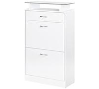 HOMCOM Mueble Zapatero Armario Zapatero 3 Cajones 60x24x105,5 cm Blanco