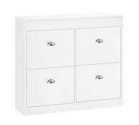 HOMCOM Mueble Zapatero de 4 Puertas Zapatero Estrecho 98x24x83 cm Blanco