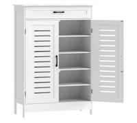 HOMCOM Mueble Zapatero, Armario para Zapatos con Cajón, Puertas de Rejilla, Estantes Ajustables, para 20 Pares de Zapatos, Zapatero para Pasillo Recibidor, 78x37x115,8 cm, Blanco
