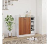 HOMCOM Mueble Zapatero de Recibidor con 2 Puertas 83x30x90 cm Natural