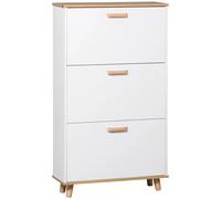HOMCOM Mueble zapatero estilo escandinavo con 3 compartimentos para bebidas - 70x23,5x cm - Blanco BLANCO