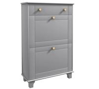 HOMCOM Zapatero Estrecho con 2 Cajones Abatibles para 8-10 Pares Gris | Zapatero Entrada Recibidor, 1 Cajón Extraíble, para Pasillo, Pisos Pequeños, 60x23,5x98,5 cm