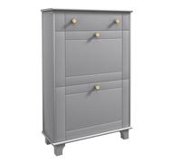 HOMCOM Mueble Zapatero Estrecho Zapatero Entrada Recibidor con 2 Cajones Abatibles y 1 Cajón Extraíble para 8 Pares de Zapatos para Pasillo 60x23,5x98,5 cm Gris