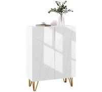 HOMCOM Mueble Zapatero Moderno de Entrada para Recibidor con Estantes Ajustables y Cierre Suave 15-20 Pares de Zapatos para Pasillo 72x31,5x95 cm Blanco Brillo