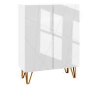 HOMCOM Mueble Zapatero Moderno de Entrada para Recibidor con Estantes Ajustables y Cierre Suave 15-20 Pares de Zapatos para Pasillo 72x31,5x95 cm Blanco Brillo