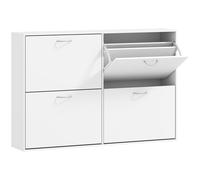 HOMCOM Mueble Zapatero Mueble para zapatos zapatero entrada con Cajones Abatibles para 16-24 Pares de Zapatos para Pasillo 120x24x81 cm Aosom España