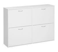 HOMCOM Mueble Zapatero Zapatero Moderno con 4 Cajones Abatibles y Estantes Ajustables para 16-24 de Zapatos para Pasillo Entrada 120x24x81 cm