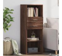 homcom Muebles aparador Entrada Consolas Muebles aparador estrechoAparador Alto Madera de ingeniería marrón Roble 45x42,5x124 cm