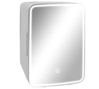 HOMCOM Nevera Cosméticos 10L Extrasilenciosa 12V/240V para Enfriar y Calentar Frigorífico Pequeño para Dormitorio Maquillaje