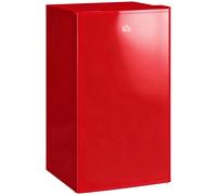 HOMCOM Nevera Pequeña con Congelador 91L Silenciosa Puerta Reversible Temperatura Regulable y Estantes Ajustables Rojo