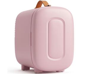 HOMCOM Nevera Pequeña Extrasilenciosa 4L 9V/240V para Enfriar y Calentar Mini Frigorífico 20,3x26,3x28 cm Rosa Palo Aosom España
