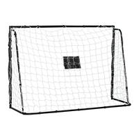 HOMCOM Objetivo de fútbol portería de fútbol chasis metálico red de PE clavijas y herramienta incluidas dim. 186L x 62An x 123Al cm negro blanco