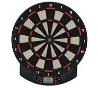 HOMCOM Objetivo Juego de Dardos Electrónico 26 Juego Principales y 185 Juegos Variaciones Objetivo Electrónicas para 8 Jugadores 30 Flecha Punta Pantalla LCD Altavoz Negro