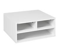 HOMCOM Organizador de sobremesa Blanco con 3 Compartimentos para Material de impresión 47 x 40 x 22,5 cm