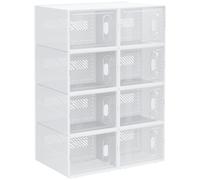 HOMCOM Organizador de Zapatos Modular Estantería Modulable con 8 Cubos Puertas Magnéticas 25x35x19 cm Transparente Aosom España