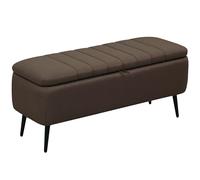 HOMCOM Ottoman con Tapa, Patas Acero, Dormitorio, marrón Oscuro