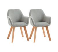 HOMCOM Juego de 2 Sillas de Comedor Modernas Tapizadas en Terciopelo con Patas de Madera para Salón 54x57x80 cm Gris Aosom España